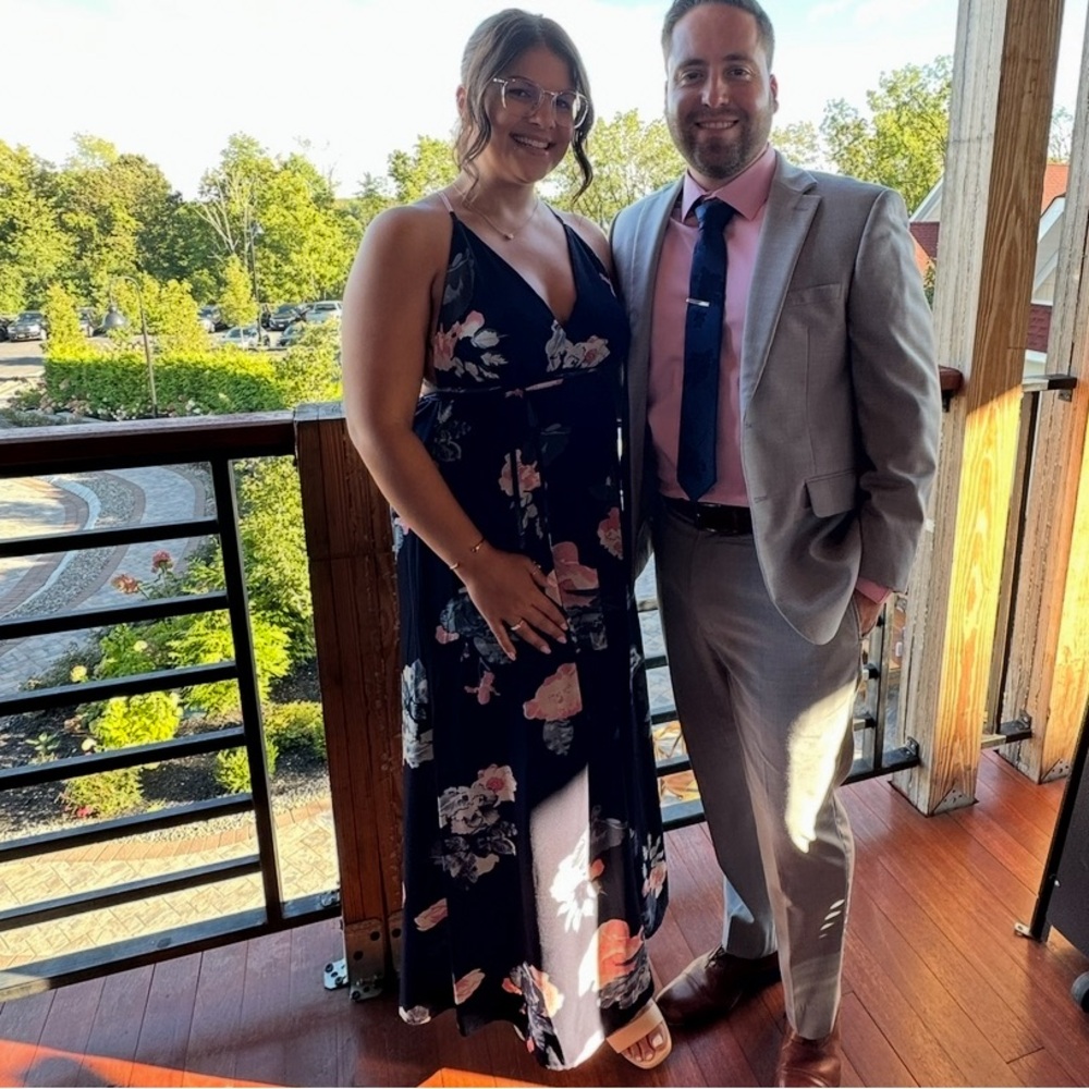 Floral Navy Maxi Tie Dress